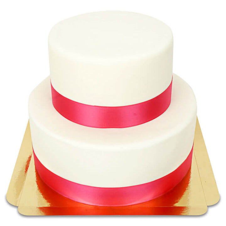 2-stockige weisse Deluxe TortemitTortenband