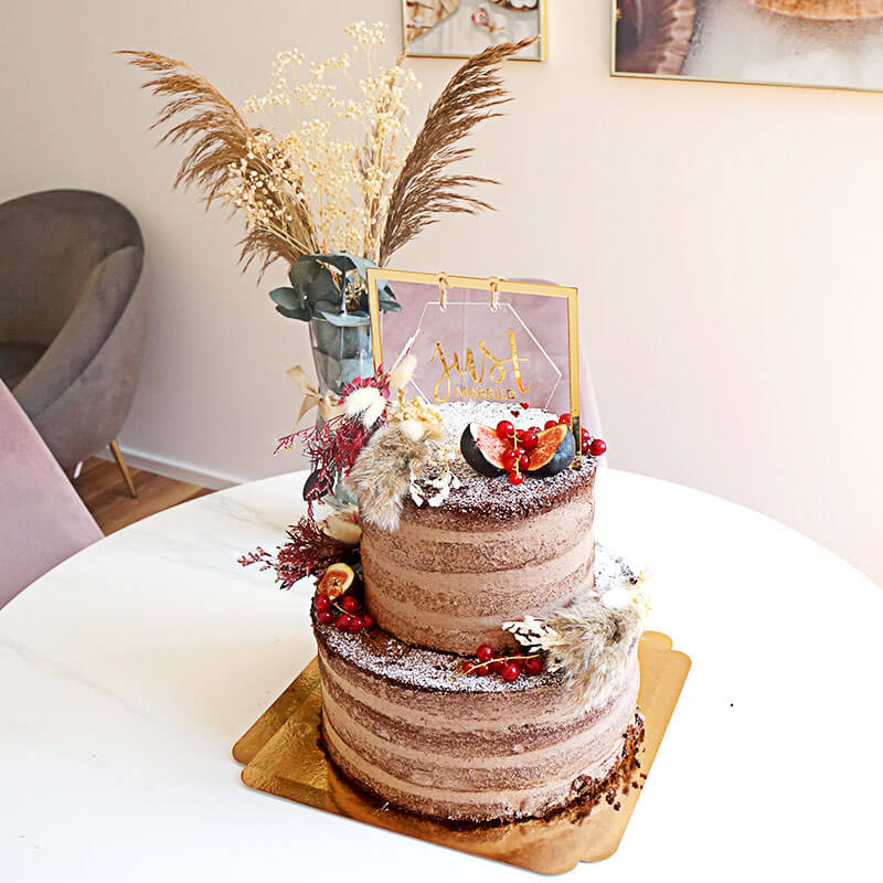 Boho Wedding choklad 2 vån - inkl. Cake topper m.m.