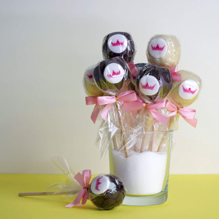 Cake-Pops med Logotyp, Mörk- &amp; Vit Choklad (12 st)