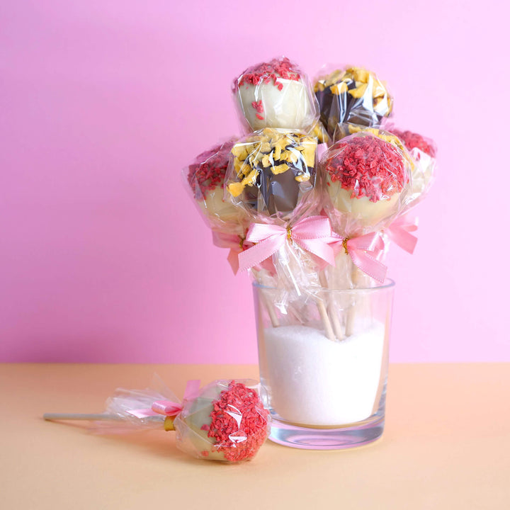 Cake-Pops med Apelsin- &amp; Jordgubbstopping (12 st)