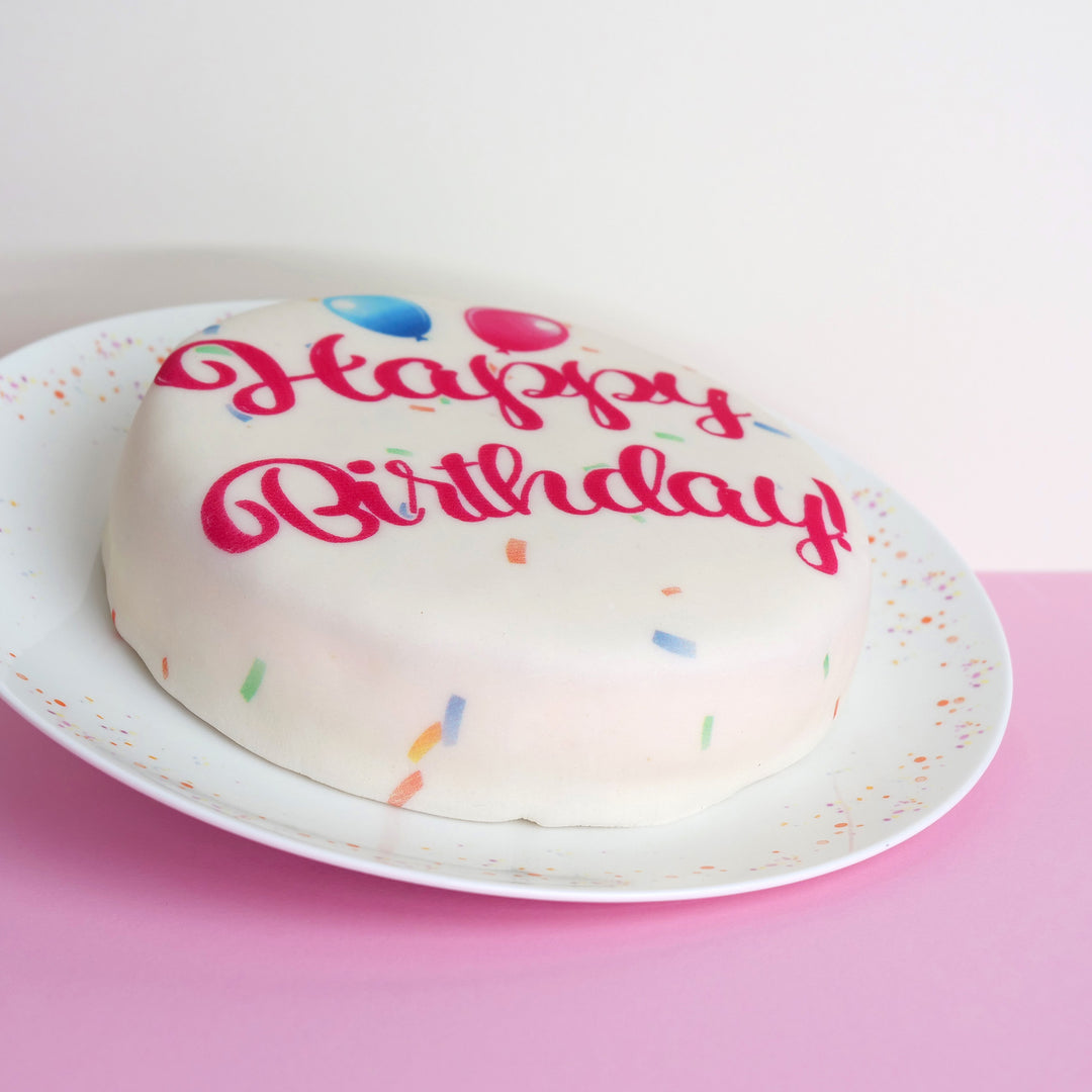 Happy Birthday tårta, rosa