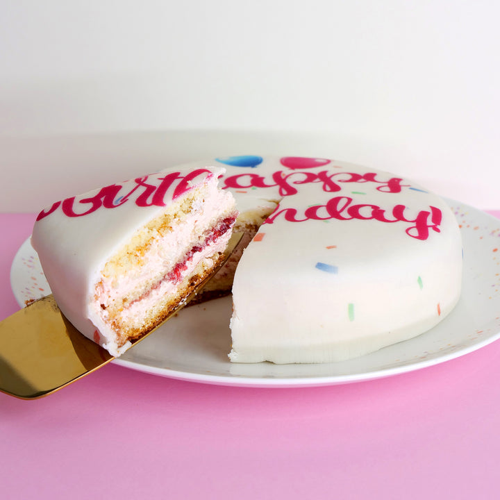 Happy Birthday tårta, rosa