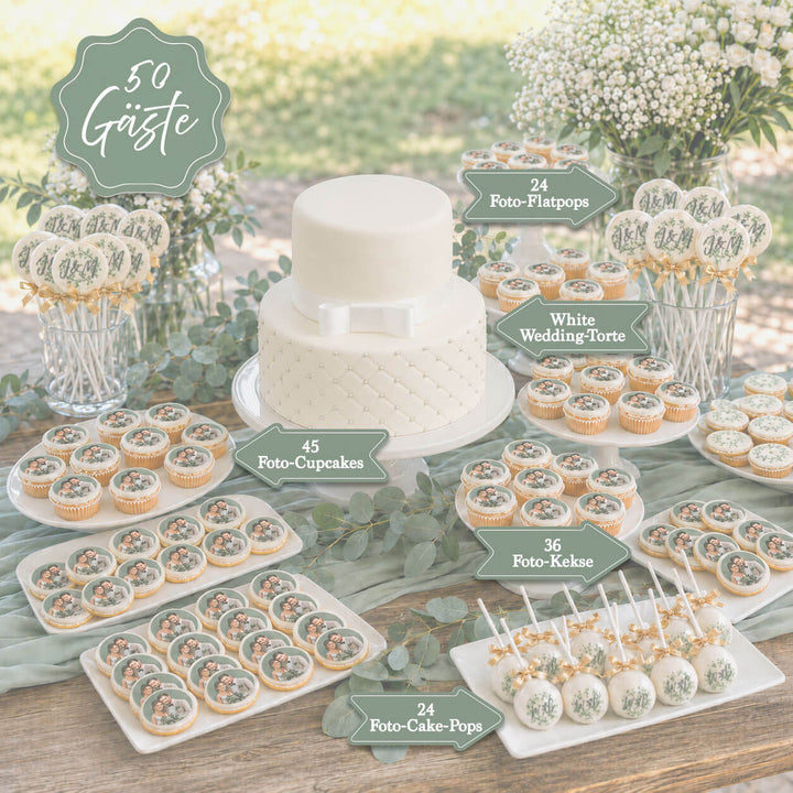Bröllopstårta &amp; Sweet Table – komplett bekymmersfritt paket