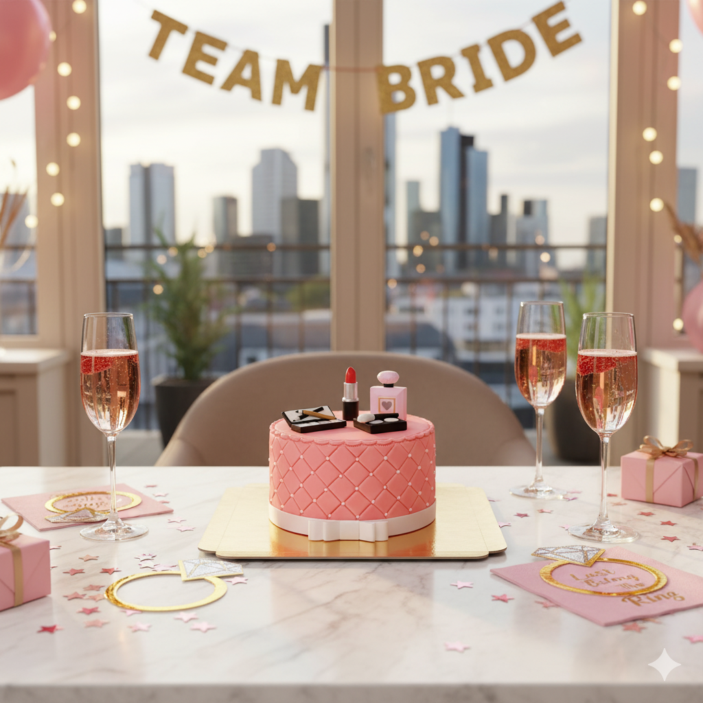 Deluxe Make-Up Torte mit weißem Band