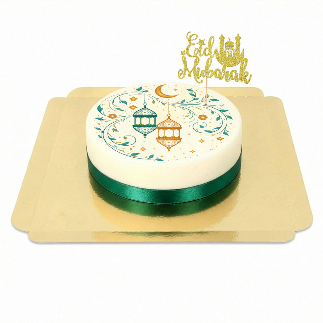 Eid Mubarak-tårta med cake topper