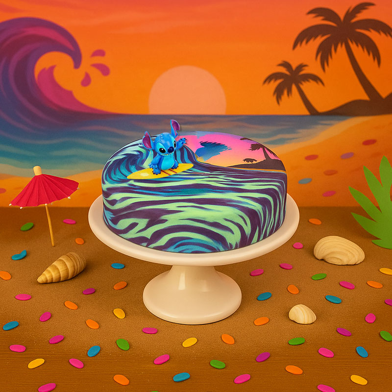Stitch® på Surfer-tårta
