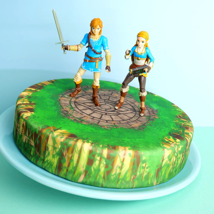 Zelda® &amp; Link® auf Waldruine-Torte
