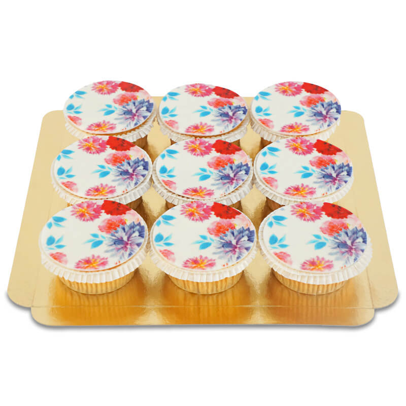 Blommor cupcakes (9 stycken)