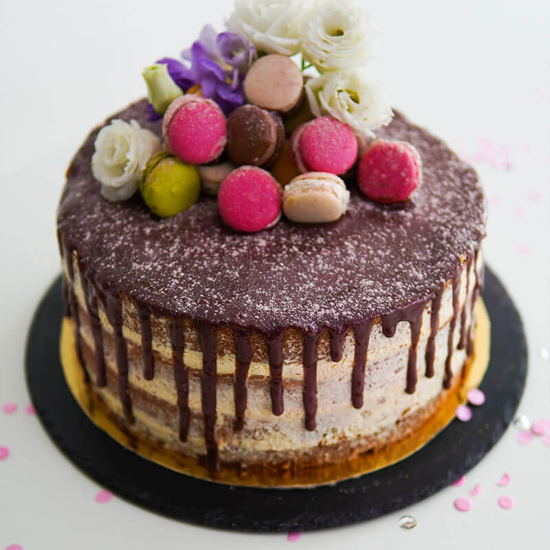 Naked Cake Stor - Vanilj/hallon