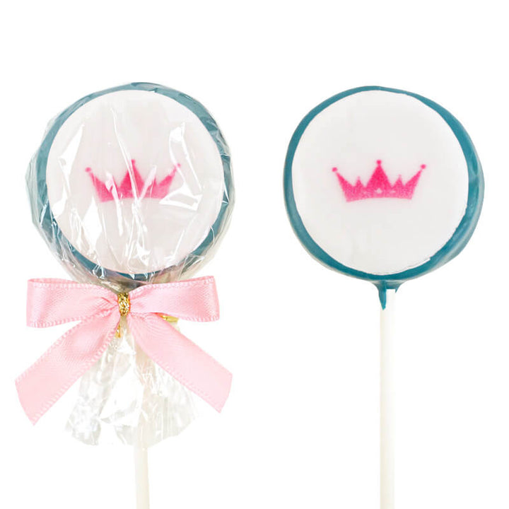 Enfärgade Flat-Pops i olika färger med logotyp (12-pack)