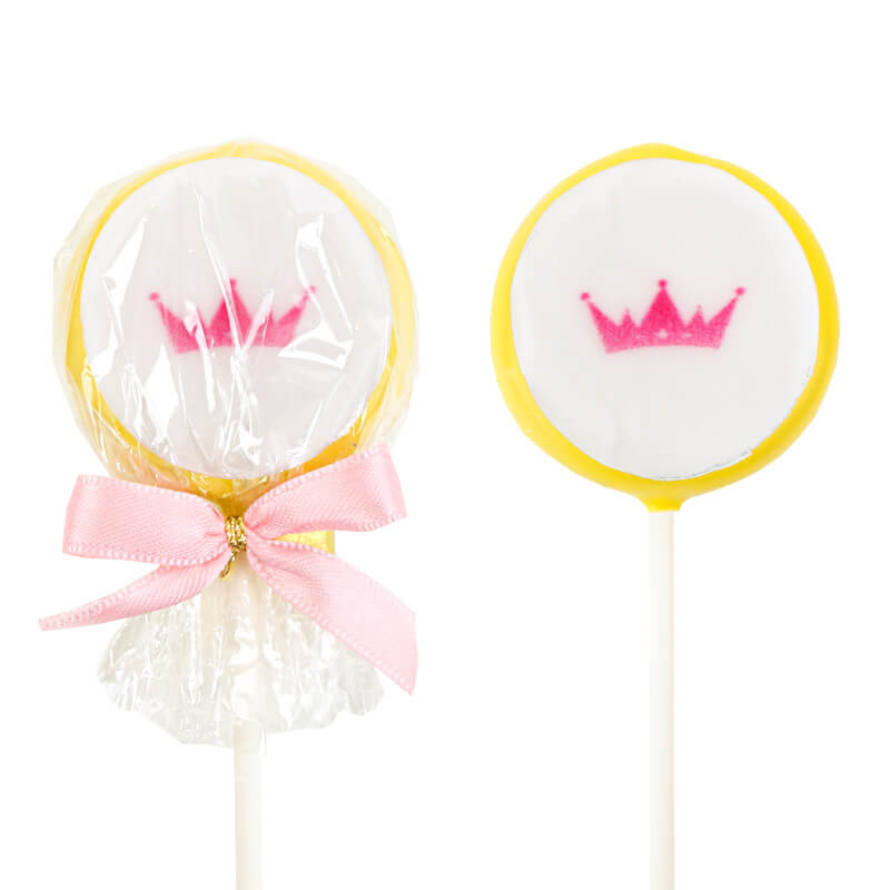 Enfärgade Flat-Pops i olika färger med logotyp (12-pack)