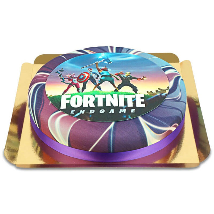 Fortnite®-tårtdekoration på galax-tårta