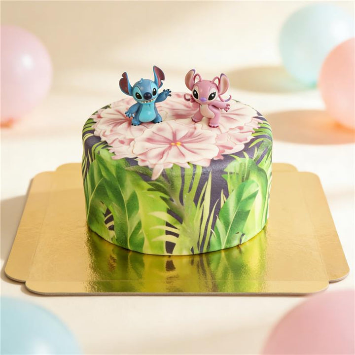 Angel &amp; Stitch® på tropisk deluxe-tårta