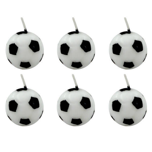 Fotbollstårtljus (6 stycken)