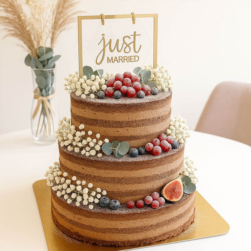 Green Wedding choklad 3 vån - inkl. Cake topper m.m.
