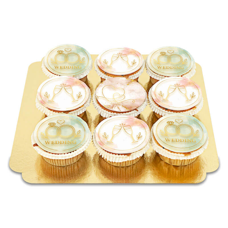 Bröllops-cupcakes (9 stycken)