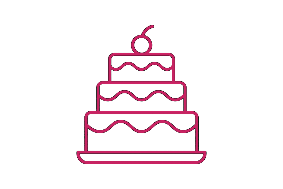 icon monoline einer torte