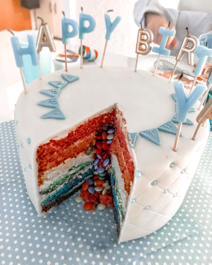 Happy Birthday Deluxetårta, blå