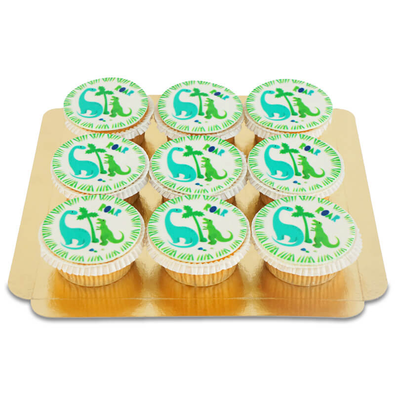 Dinosaurie cupcakes (9 stycken)