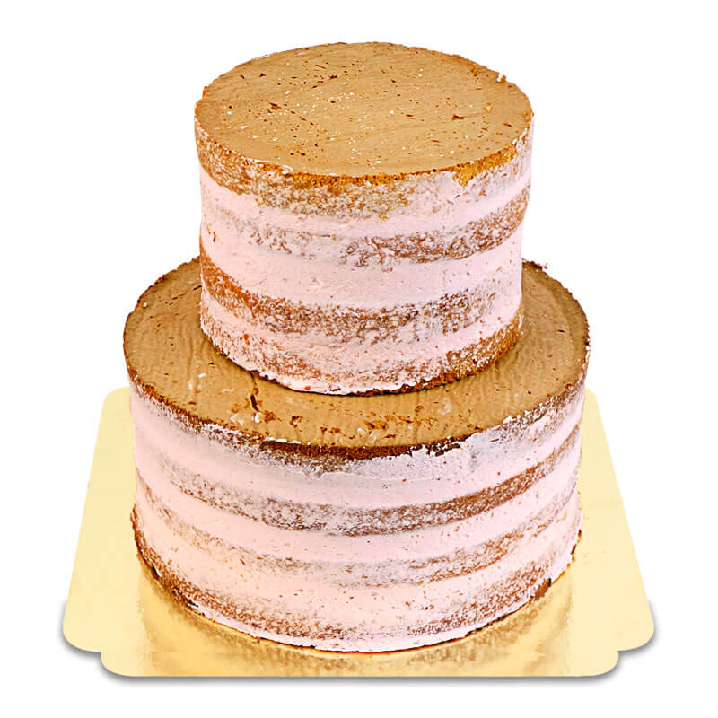 Naked Cake Jordgubb Bröllopstårta
