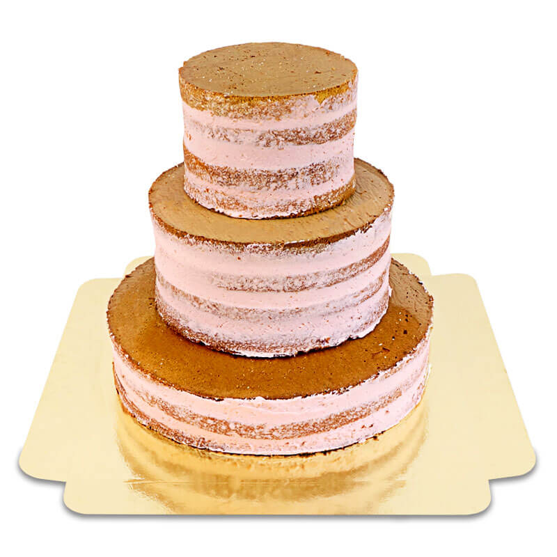 Naked Cake Jordgubb Bröllopstårta