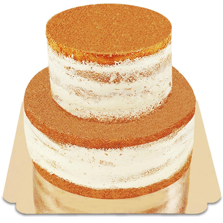 Naked Cake, bröllopstårta Vanilj/hallon