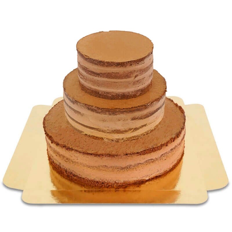 Naked cake choklad, Bröllopstårta