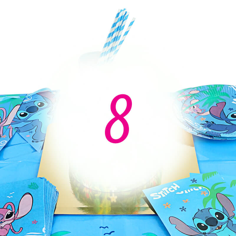 Stitch®-partyset för 8 personer – utan tårta