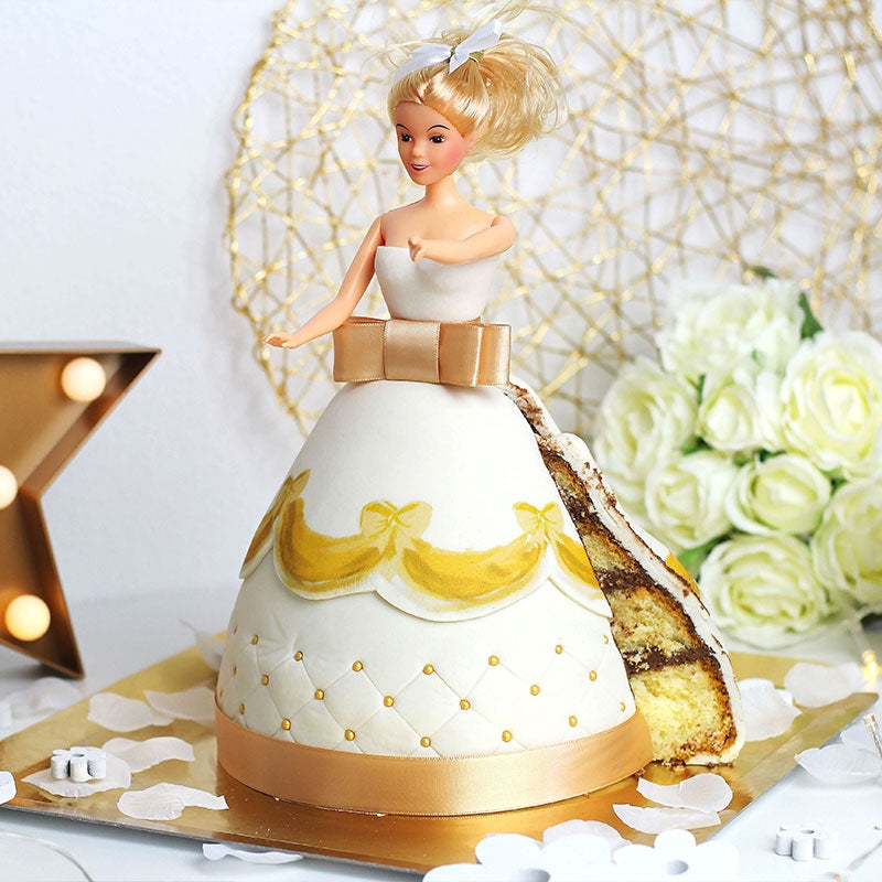 Deluxe docktårta prinsessa, guld